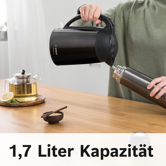 Електричний чайник Bosch DesignLine TWK3P424 бездротовий, 1.7 л, 2400 Вт, червоний (чорний), з індикатором рівня води та захистом від перегріву