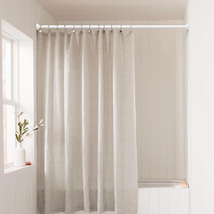 Штанга для штор без свердління AIZESI, 80-195 см, телескопічна, діаметр 22 мм, для ванної, вікна, шафи, біла