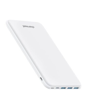 Power Bank Charmast 26800mAh, Slim – Зовнішній акумулятор з USB-C, 4 виходи, 3 входи, для iPhone, iPad, Samsung (Білий)