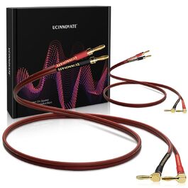 Акустичний кабель UCINNOVATE HiFi OFC (2 шт), 14AWG 3м, позолочені роз'єми Банан-Лопатка (Y-Stecker) для підсилювача та колонок