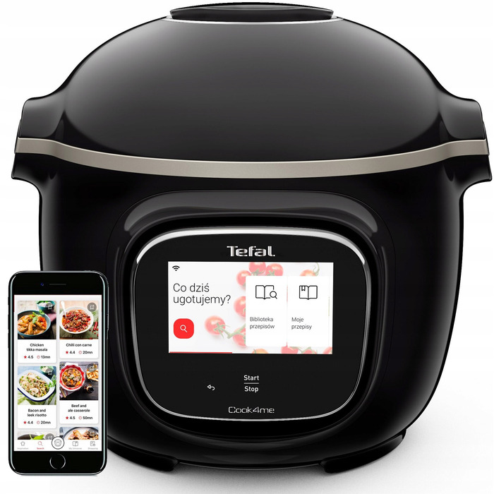 Мультиварка-скороварка Tefal Cook4me Touch CY912, 6 л, Wi-Fi, 13 функцій, чорна