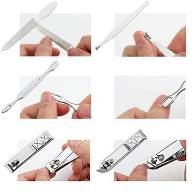 Набір для манікюру та педикюру 18 предметів у рожевому чохлі з шкіри