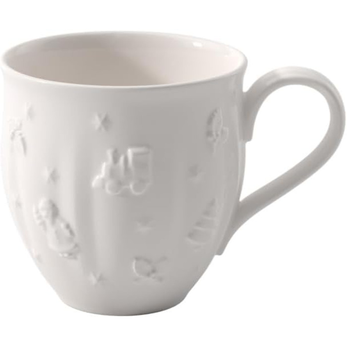 Villeroy & Boch - Toy's Delight Royal Classic Mug with Handle, Large Cup with Relief Pattern, Premium Porcelain, 0.5 L, White, 1 Piece (1-Pack)