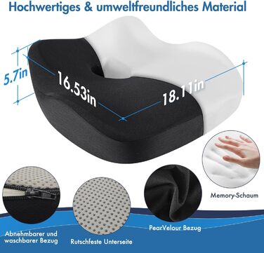 Подушка для сидіння з піни Memory Foam SKYNY: ергономічна, для офісного та геймерського крісла