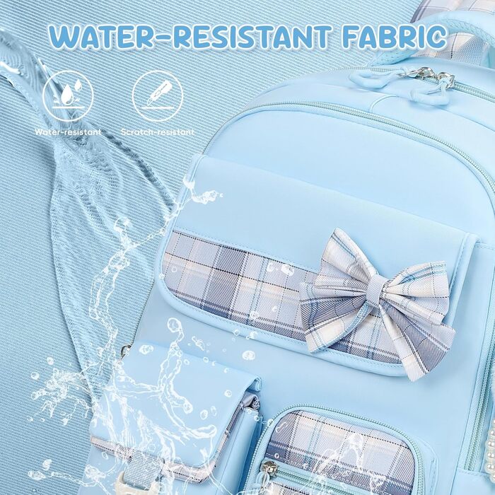 Набір шкільних речей для дівчаток: рюкзак, ланч-бокс, пенал. 3-й клас, 4-5 клас. Блакитний колір