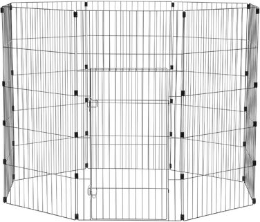 Клітка-вольєр для собак, котів та кроликів Iris Ohyama, 1.7 м², 8 панелей, чорний, WPC-48