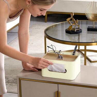 Склянка для серветок з PU-шкіри з 2 відділеннями, органайзер для косметики, настільний органайзер для офісу, дому, ванної кімнати