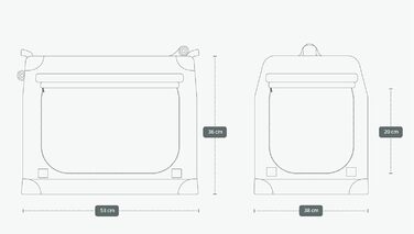 TrendPet TPX-Pro: Легка складана переноска для собак з алюмінієвим каркасом (сіра, 50x35x35 см)