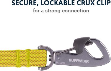 RUFFWEAR Dog Leash Hi & Light, Strong Leash with Integrated Storage Pocket and Secure Crux-Clip Closure, Compactly Folds Down to Pocket Size, (Lichen Green)