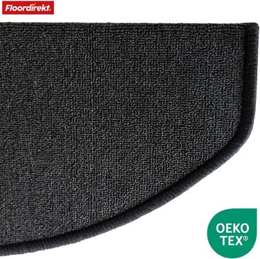 London Pro Stair Treads - Anthracite Grey - 15 Piece Set - 25x65 cm Non-Slip Stair Mats