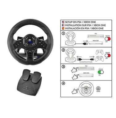 Кермо для гонок Subsonic Superdrive SV450 з педалями та перемикачем передач - сумісність з Xbox, Switch, PS4, Xbox One, PC