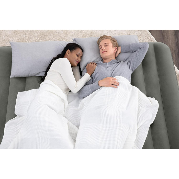 Надувний матрац Bestway TriTech Connect and Rest 3-в-1 | Міцний матеріал | Регульовані пряжки | 2 матраци в комплекті | Сірий колір | 188 x 99 x 25 см