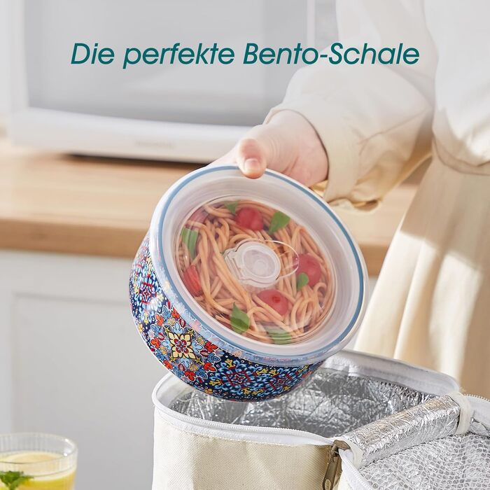 Набір супових та салатних тарілок Vancasso (4 шт.) з кришкою, кераміка, 1080 мл