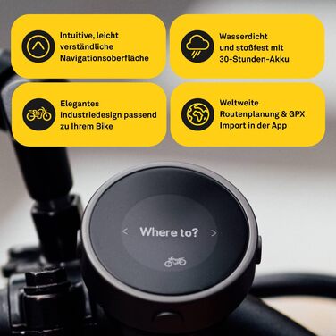 GPS-навігатор для мотоцикла BEELINE, водонепроникний, з кріпленням на кермо, світова навігація, до 30 годин автономної роботи, USB-заряджання, сумісний з рукавичками, сріблястий