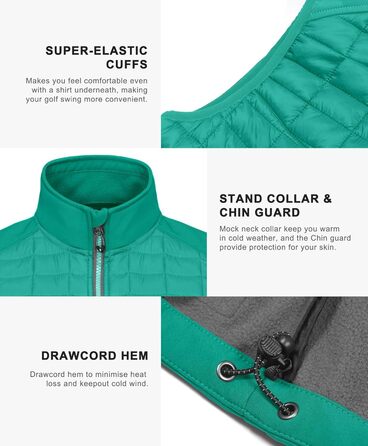 Жіноча тепла куртка Little Donkey Andy Puffer з водовідштовхувальним покриттям для активного відпочинку, хайкінгу та бігу (S, Зелений)