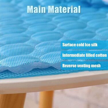 Килимок охолоджуючий для собак YXHZVON, 150 x 100 см, 2XL, блакитний. Охолоджуючий килимок для собак, миється, для дому, машини, в дорогу.