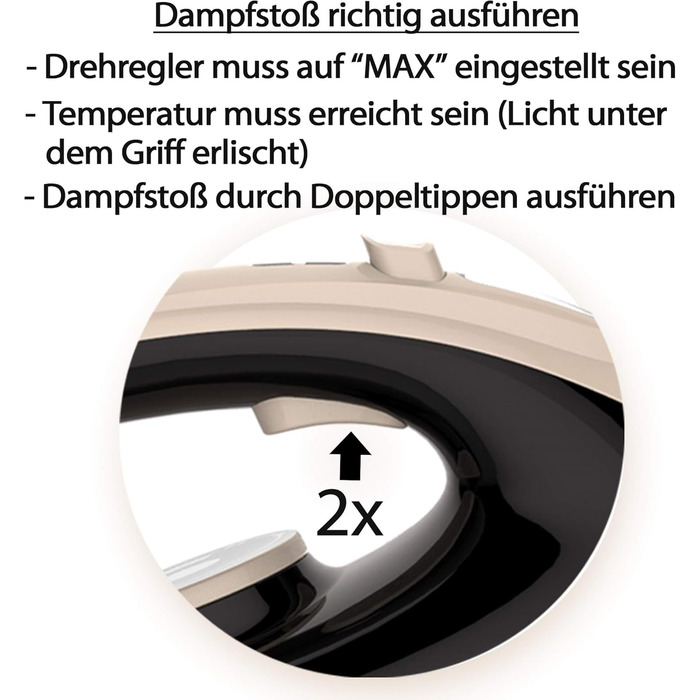 Праска-парогенератор Tristan Auron Elite 8, 2400 Вт, 400 г/хв, 1,8 л, автоматичне вимкнення, чорний
