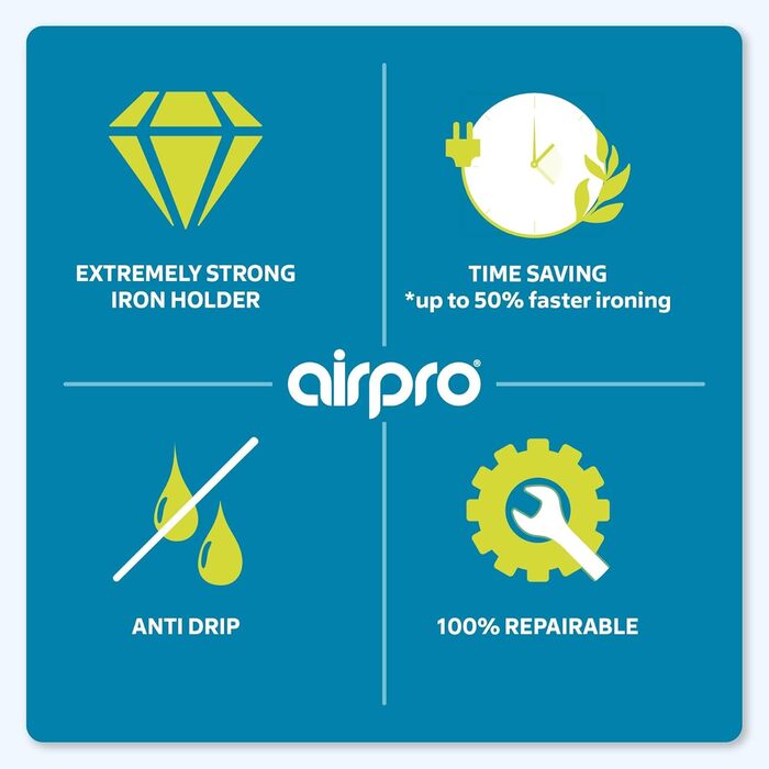 Блискучий чохол для праски з пароутворенням 6-шарів - S/M, універсальний, до 115x39 см. Без води під прасувальним столом, прасування на 50% швидше. Зроблено в Європі, Flagstones S/M