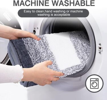 Enyhom Super Soft Microfiber Bath Mat - Non-Slip, Absorbent, Machine Washable, Dark Grey, 60x90cm