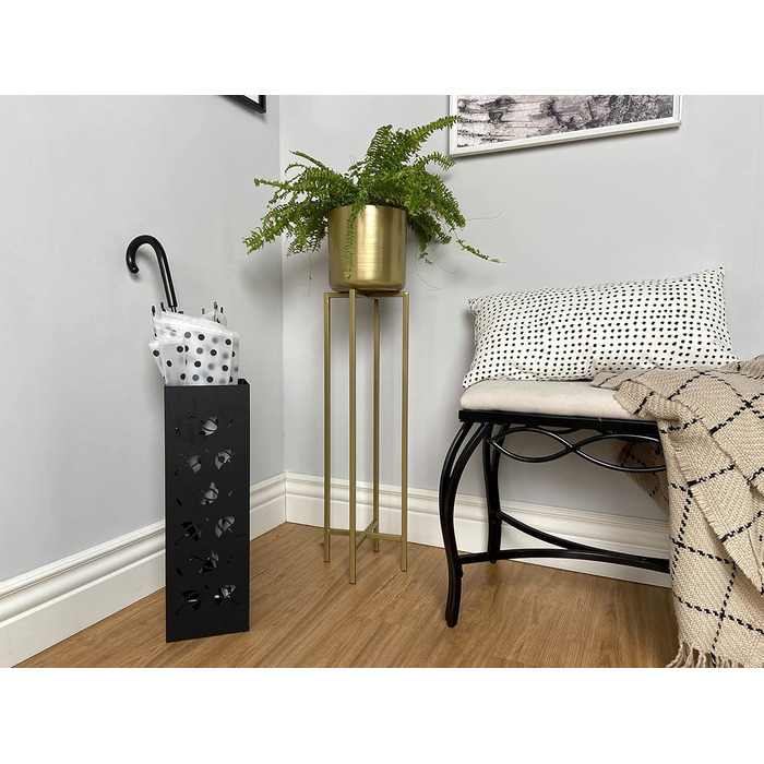 Підставка для парасольки Mango Steam Quadratisch, чорний колір, з принтом Brollies