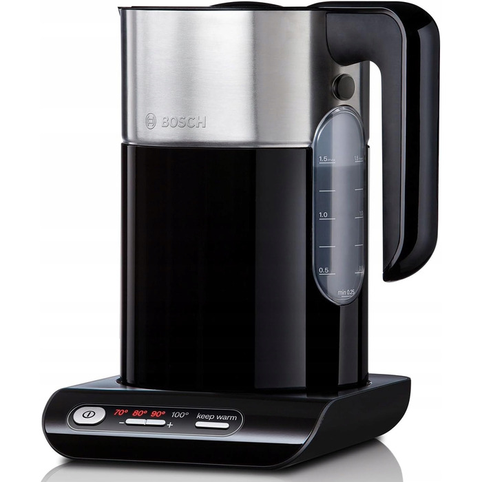 Електричний чайник Bosch TWK8613P, 2400 Вт, 1,5 л, чорний
