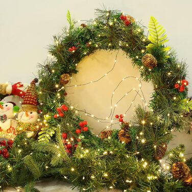 Гірлянда світлодіодна святкова BrizLabs, 40м, мідний дріт, 400 LED, 8 режимів, для дому, саду, балкону, вечірки, тепле біле світло, вологостійка