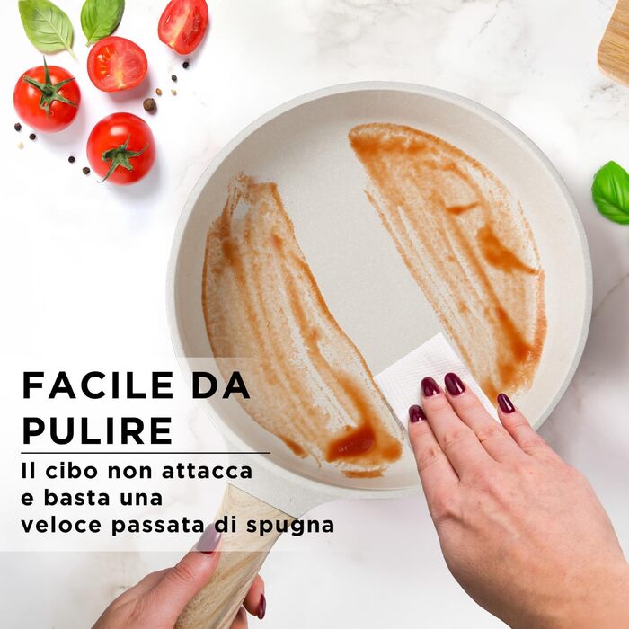 Набір посуду KASANOVA Bambù з антипригарним покриттям, 10 предметів, індукція, скляні кришки (Зелений та Кремовий)