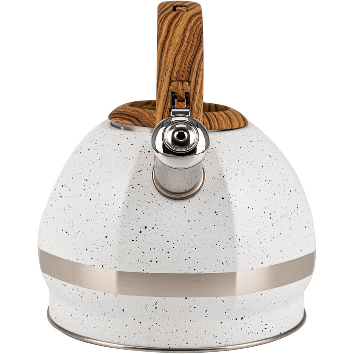 Чайник для води Induktion Karl Hausmann 3L з білого мармуру - автоматичний свисток, нержавіюча сталь, підходить для всіх типів плит