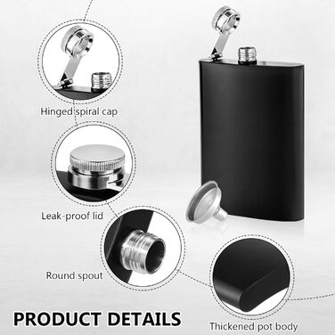 Набір фляг з нержавіючої сталі, рожевий, 8oz/240мл, 6 шт. з келихами для шотів, шкіряний чохол, для подорожей, вечірок, подарунків