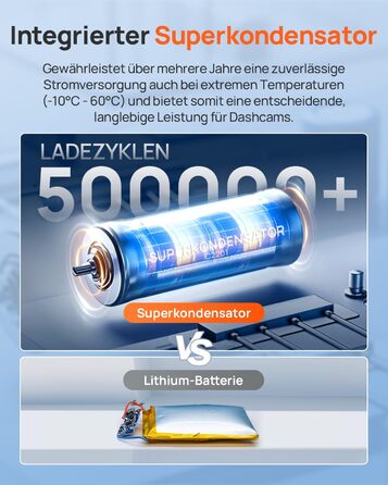 Автомобільний відеореєстратор 70mai T800E 4K 3-канальний (передній, внутрішній, задній) з HDR, ІЧ-нічним баченням, GPS, WiFi 6 та карткою пам'яті 64GB
