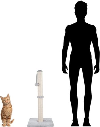 Дім для кота Dimaka з сизалевого мотузка та плюшевого покриття, сірий, 74 см