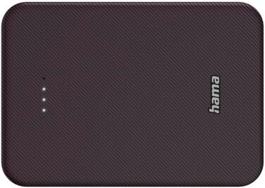 Powerbank Hama Colour 10 10000mAh: портативний зарядний пристрій з USB-C та USB-A, LED дисплеєм, для телефонів, планшетів та інших пристроїв (Плюм)