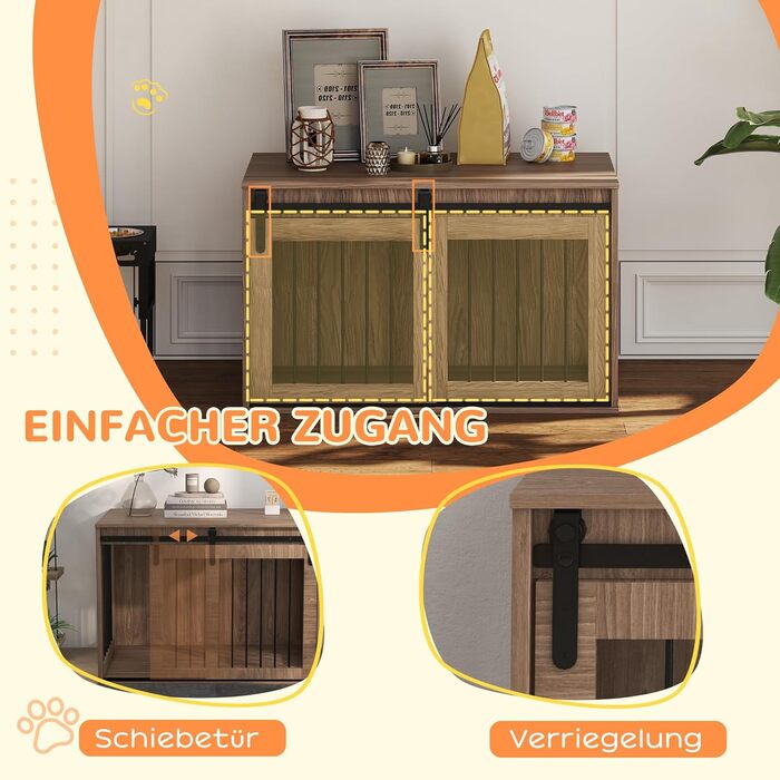 Клітка для собак PawHut 98 см: міцна металева будка для великих собак з ковзними дверима та замком