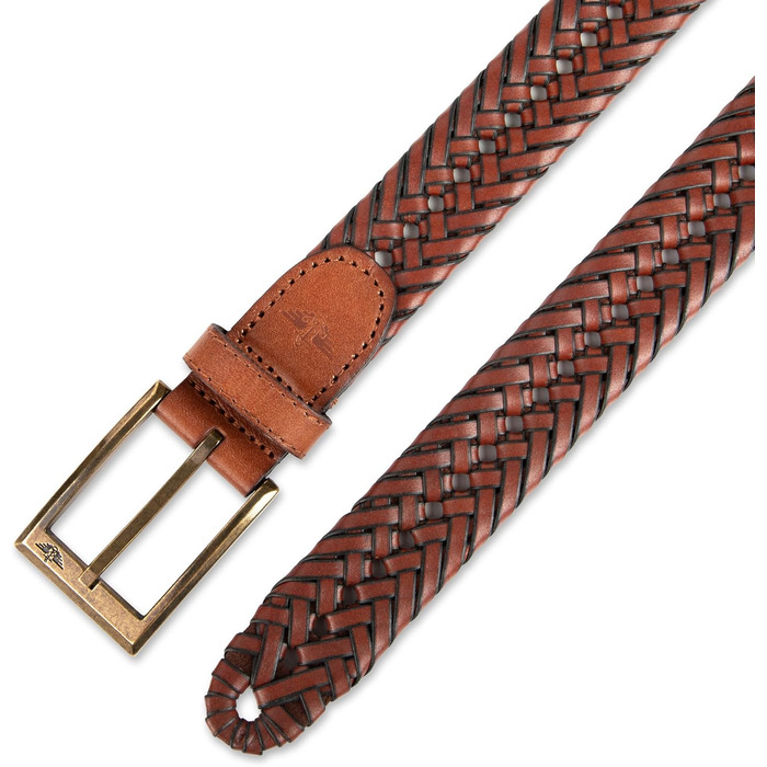 Чоловічий шкіряний ремінь Dockers 6 світло-коричневого кольору з глазурованою обробкою