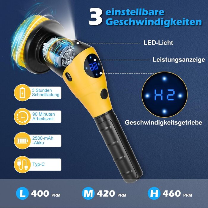WADEO Electric Cleaning Brush, 17-in-1 Electric Cleaning Brush with Interchangeable Brush Heads and Adjustable Handle, Electric Scrub Brush for Bathroom, Kitchen, Car, Tiles, Floor
