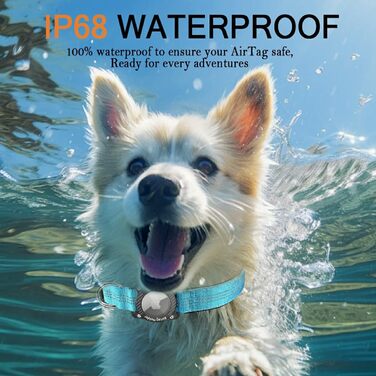 Нашийник для собак з AirTag, водонепроникний чохол, GPS трекер, сумісний з Apple AirTag, синій, розмір S (27-34.5 см)