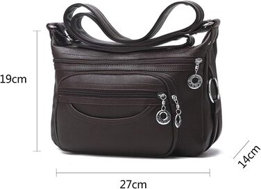 Сумка жіноча через плече NOTAG з PU шкіри, багато кишень, легка ручна сумка (кавовий колір)