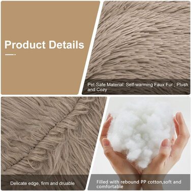 М'яке ліжко для собак, кругле килимок для котів, плюшеве ліжко, зручне гніздо, килимок-подушка, ліжко-донат для собак середніх та великих порід - сірий (50-120см) (100x100x20см, коричневий)