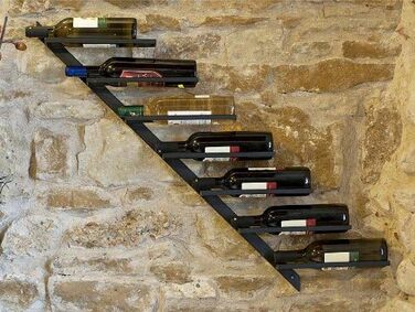 DanDiBo Bottle Holder Wine Rack Diagon 100cm Metal Bottle Stand Wall Shelf Bar (Right-hand version)