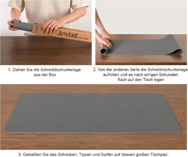Підкладка на стіл двостороння, антиковзка, офісна, для миші та ноутбука, штучна шкіра, 90x43 см, сіро-оливковий