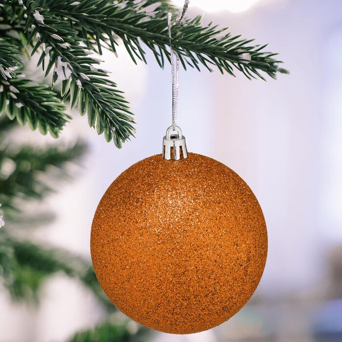 Набір прикрас для ялинки Relaxdays 110 шт., пластикові кулі та гірлянди, новорічний декор