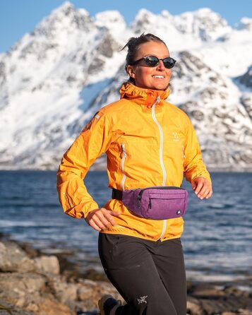 WATERFLY Поясна сумка на пояс для чоловіків та жінок: спортивна сумка на талію, поясна фанка, для подорожей, прогулянок з собакою, активного відпочинку (Тьмяно-червоний)