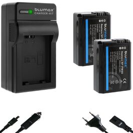 Акумулятор Blumax сумісний з Sony NP-FW50 1030mAh + Двоканальний зарядний пристрій для Sony Alpha 7/7II/7R/7S II/6300/6500/NEX-7/NEX-F3/DSC-RX10 IV/ZV-E10