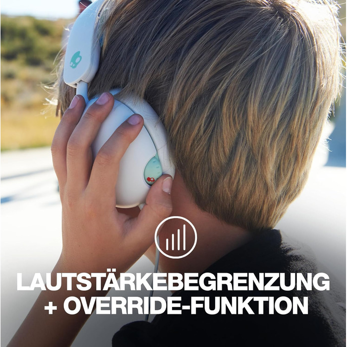 Навушники Skullcandy Grom Over-Ear - блакитні, Bluetooth, 45 годин роботи, обмеження гучності, сумісні з iPhone та Android