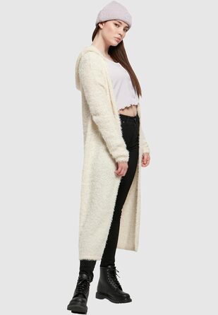 Кардиган жіночий Urban Classiс з капюшоном та пір'ям, чорний (3XL, Whitesand)