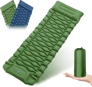 Саморозкладаний килимок для кемпінгу Samlonge: Товста повітряна матрац з насосом, водонепроникний, для відпочинку на природі, у наметі, для туризму