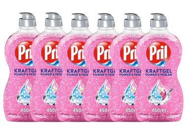 Засіб для миття посуду Pril Kraft Gel Power & Perlen, висока розчинна здатність жиру, 450 мл (набір 4 шт)