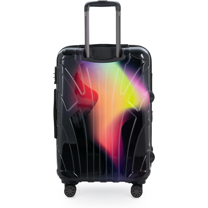 Чохол-валіза Suitline з жорстким корпусом, XL, 96-110 літрів, ABS матовий (Neon Red Yellow, SET)