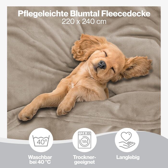 М'яка ковдра Blumtal Kuscheldecke з флісу, 150x200 см, сертифікат Oeko-TEX, для дому та відпочинку