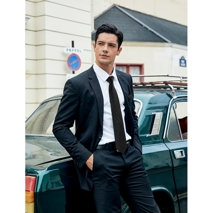 HISDERN Комплект краваток для чоловіків (3 шт.) з нагрудним хустиною. Шовкові краватки для весілля та особливих подій.